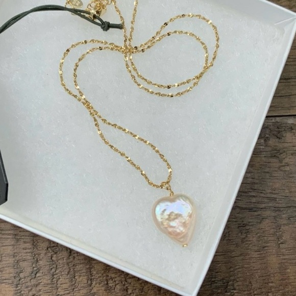 NEW Argento Vivo Heart Pendant Necklace 18K Gold Sterling Silver Molten Heart